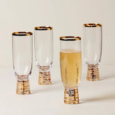 Tuscany Classics Gold Frost Flutes, Set Of 4